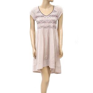 Odd Molly Anthropologie Floral Embroidered Mini Dress Cotton Lace S-1 NWD 223422